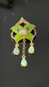 Sterling silver pendant with 14ct gold overlay set