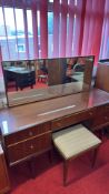 McIntosh teak dressing table with mirror and stool