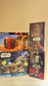 Group of 4 boxed Star Wars action figure sets