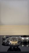 2 Silver napkin rings & silver salt Total weight 3