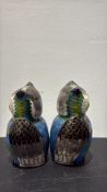 Pair of Chinese cloisonné enamel owl figures