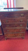Walnut tallboy chest of drawers