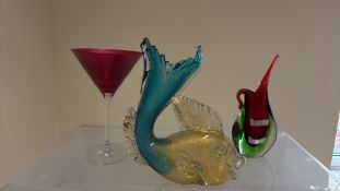 Three Murano-Style Art Glass Pieces