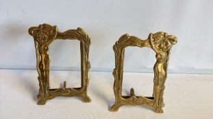 Pair of Art Nouveau style brass photo frames