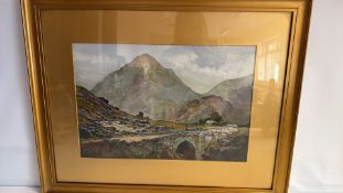 F. Winwood signed Mountain Landscape Gouache