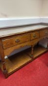 Georgian style oak dresser base with three drawers