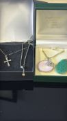 3 Silver chains & pendants & 1 additional pendant