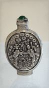Zhang Ji silver snuff bottle woman goodness