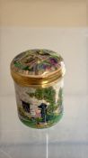 Staffordshire enamel lidded pot