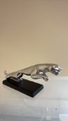 Chrome jaguar large car mascot on base