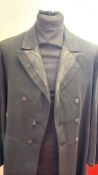 Edwardian frock black double-breasted formal tailcoat