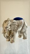 Large 800 silver elephant pin cushion