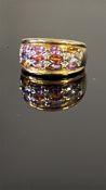 9ct Gold ring set with sapphire & diamond Weight 5