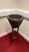 Edwardian mahogany jardiniÃ¨re stand with copper liner