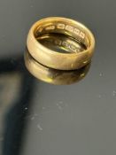 22ct Gold wedding band, full Sheffield hallmark We