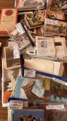 Collection of vintage postcards, first day covers and map