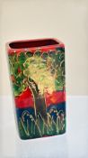 Anita Harria bluebell wood vase signed in gold