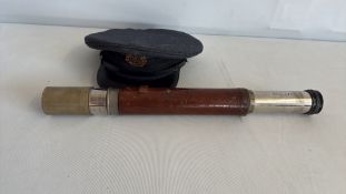 WWII Ottway Pattern 373B Telescope and Peaked Cap