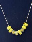 Silver & Murano beaded necklace