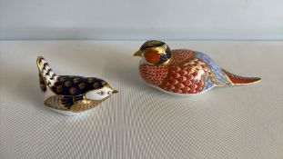 Royal Crown Derby Imari Bird Paperweight Pair