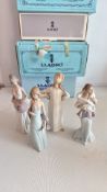 Set of 4 Lladro porcelain lady figurines, boxed