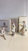 Set of three boxed LladrÃ³ porcelain figurines
