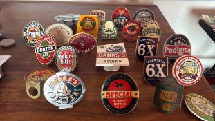 Collection of British beer pump clips
