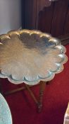 Brass Tray Top Occasional Table