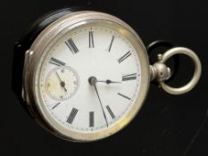 800 grade silver gents pocket watch