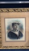 Hand-coloured portrait of Royal Navy sailor, HMS Defence