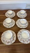 Royal Crown Derby bone china set of 6 tea trios, pattern 5975