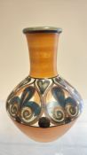 Langley Pottery hand-painted stoneware vase