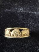 9ct gold elephant ring size N 2.5g