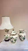 Group of Mason’s “Grecian Vase Charteuse” Ironstone Items