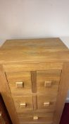 Contemporary solid oak six-drawer tall chest