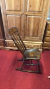 Child’s Windsor Style Wooden Rocking Chair