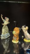 Group of Lladró and Royal Albert figurines