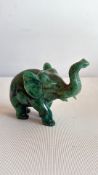 Green hardstone elephant carving