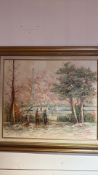 Signed M. Church Parisian oil painting