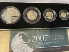2007 Britannia collection silver proof 4 coin set