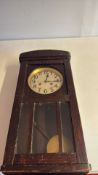 Oak-cased pendulum wall clock