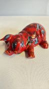 Anita Harris lying down pig signed in gold