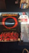 Pair of cardboard promotional standees: ‘Armageddon’ video release & Vodafone McLaren Mercedes F1