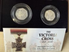 Victoria cross silver proof 50 pence coins
