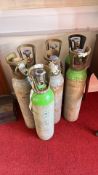 Six Steel Medical Oxygen Cylinders