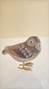 Cloisonne bird (owl)