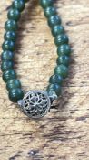 Green hardstone bead necklace
