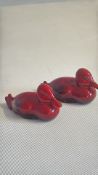2 Royal Doulton flambe ducks