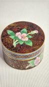 Cloisonne enamel round trinket box