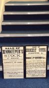 Pair of framed Victorian auction broadsides